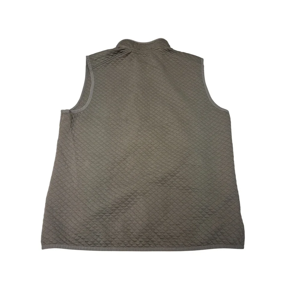 Rhone‎ Gramercy Quilted Full Zip Vest Mens Large Olive Green 101669 Mock Neck